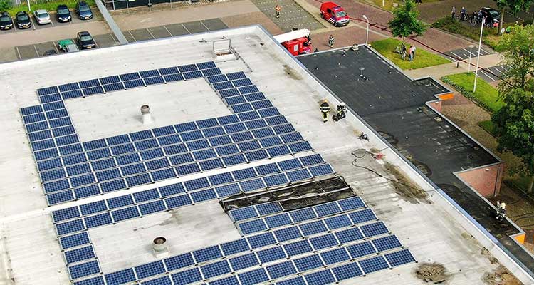 Beispiel für einen Brand von Solarmodulen