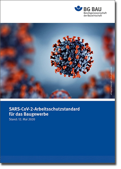 Cover Broschüre »SARS-CoV-2-Arbeitsschutzstandard für das Baugewerbe« 