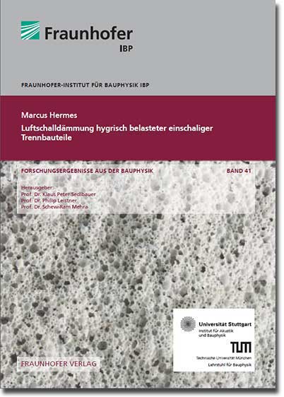 Cover Fachbuch »Luftschalldämmung hygrisch belasteter einschaliger Trennbauteile« 