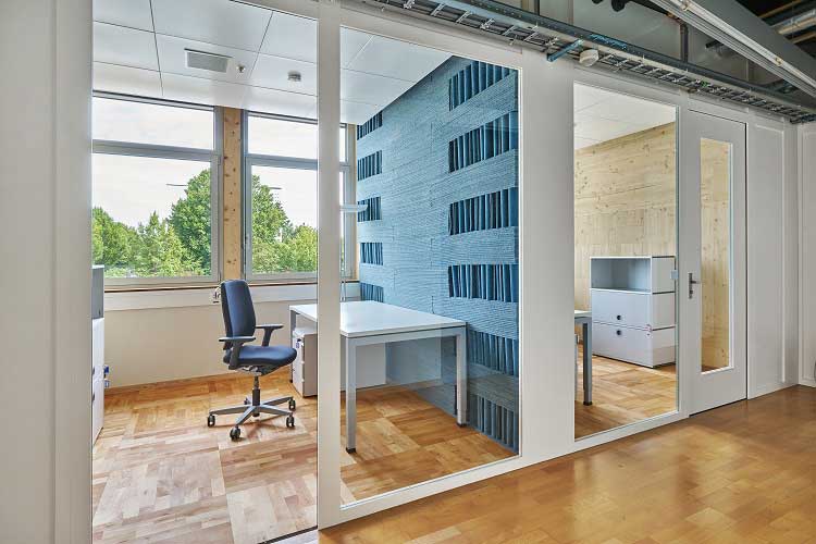 Die neue NEST-Unit Sprint bietet 200 Quadratmeter Bürofläche aus größtenteils wiederverwendeten Materialien und Bauteilen Martin Zeller