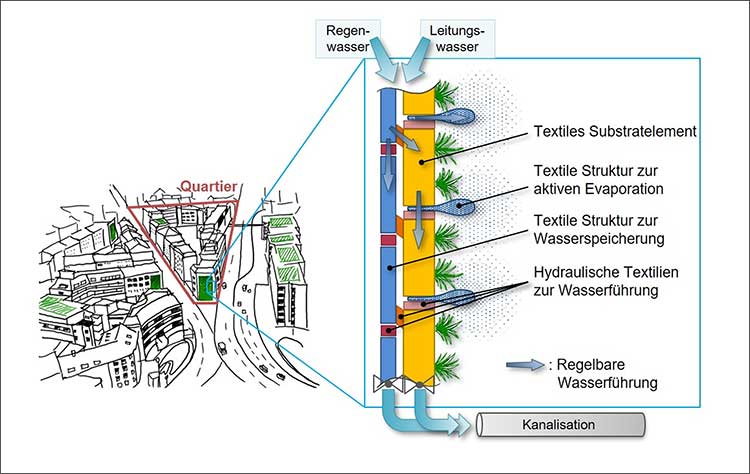 Fassadenbegrünung »Living Wall« verbindet Nachverdichtung mit Hochwasserschutz  