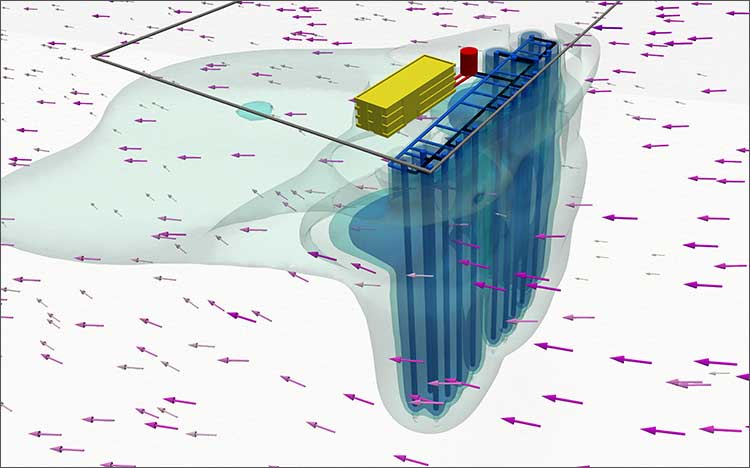 Grafik »Simulation der Geothermie-Anlage einer Berliner Schule« 