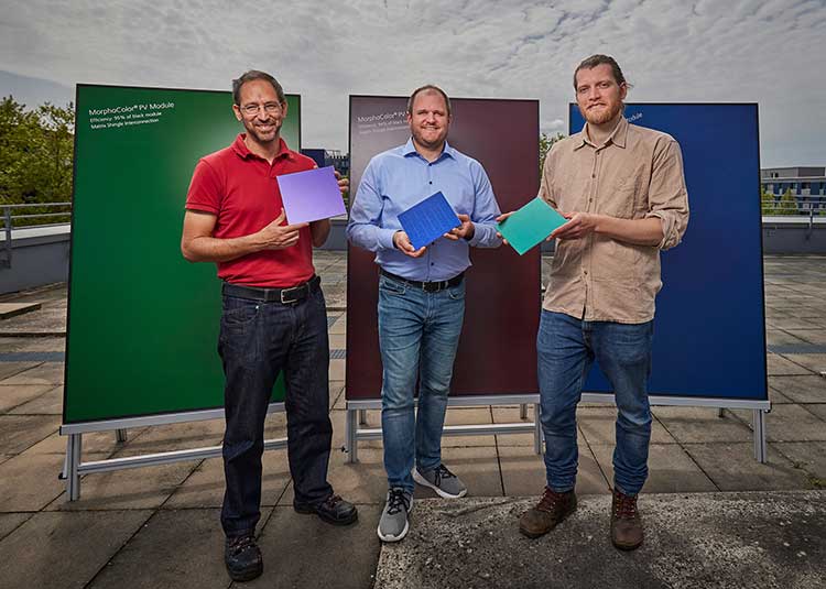 Das Forscherteam des Fraunhofer ISE: Dr. Thomas Kroyer, Dr. Oliver Höhn und Andreas Wessels (v.l.n.r.)  