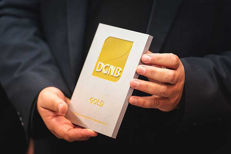  Plakette zur DGNB Zertifizierung  
