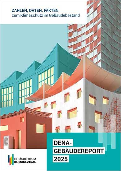 Cover des dena-Gebäudereports 2025 