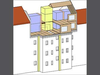Gründerzeitgebäude mittels modularer Holzkonstruktionen aufstocken