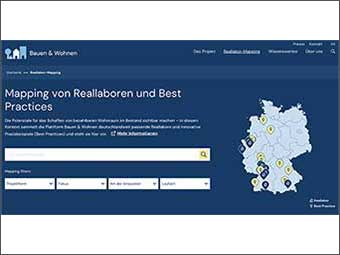Digitale Landkarte zeigt Reallabore und Best Practices